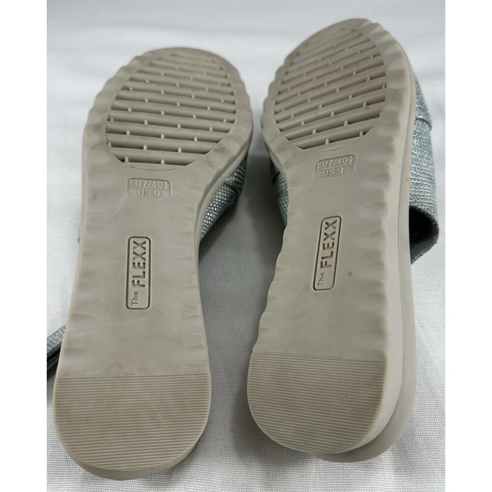 NEW - THE FLEXX Sea Foam Green LEATHER COMFORT SANDALS SZ. US. 9 EU 40.5 Preppy - Picture 5 of 8